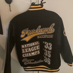 Pittsburgh Crawford 1936 League champions BLACK AND YELLOW LEATHERMAN JACKET